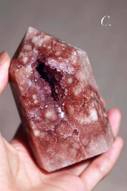 Purple Druzy Reddish Pink Amethyst Tower