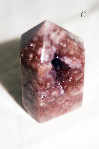 Purple Druzy Reddish Pink Amethyst Tower