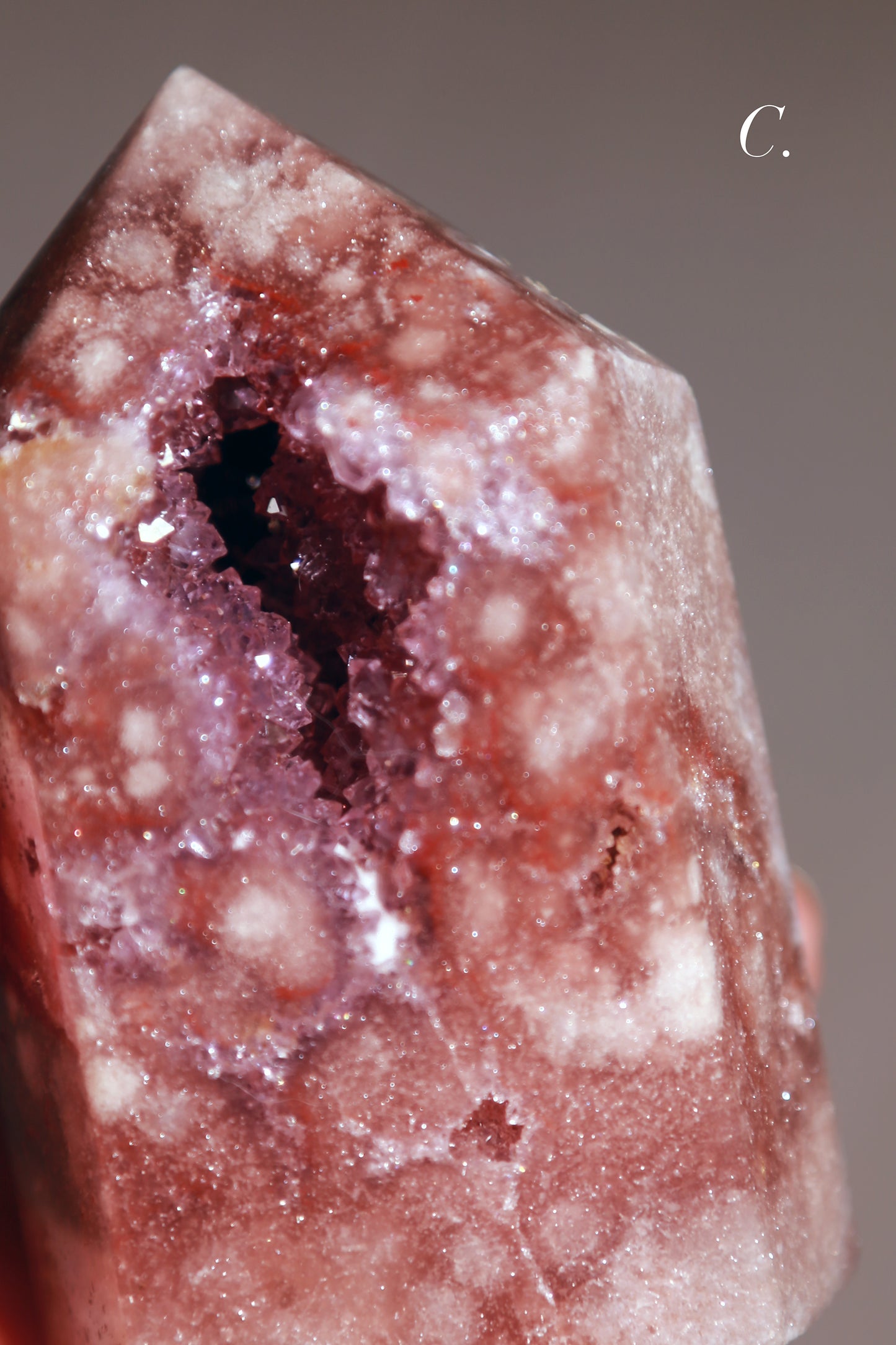 Purple Druzy Reddish Pink Amethyst Tower