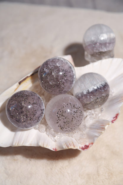 Pyrite in Fluorite Sphere with Mica