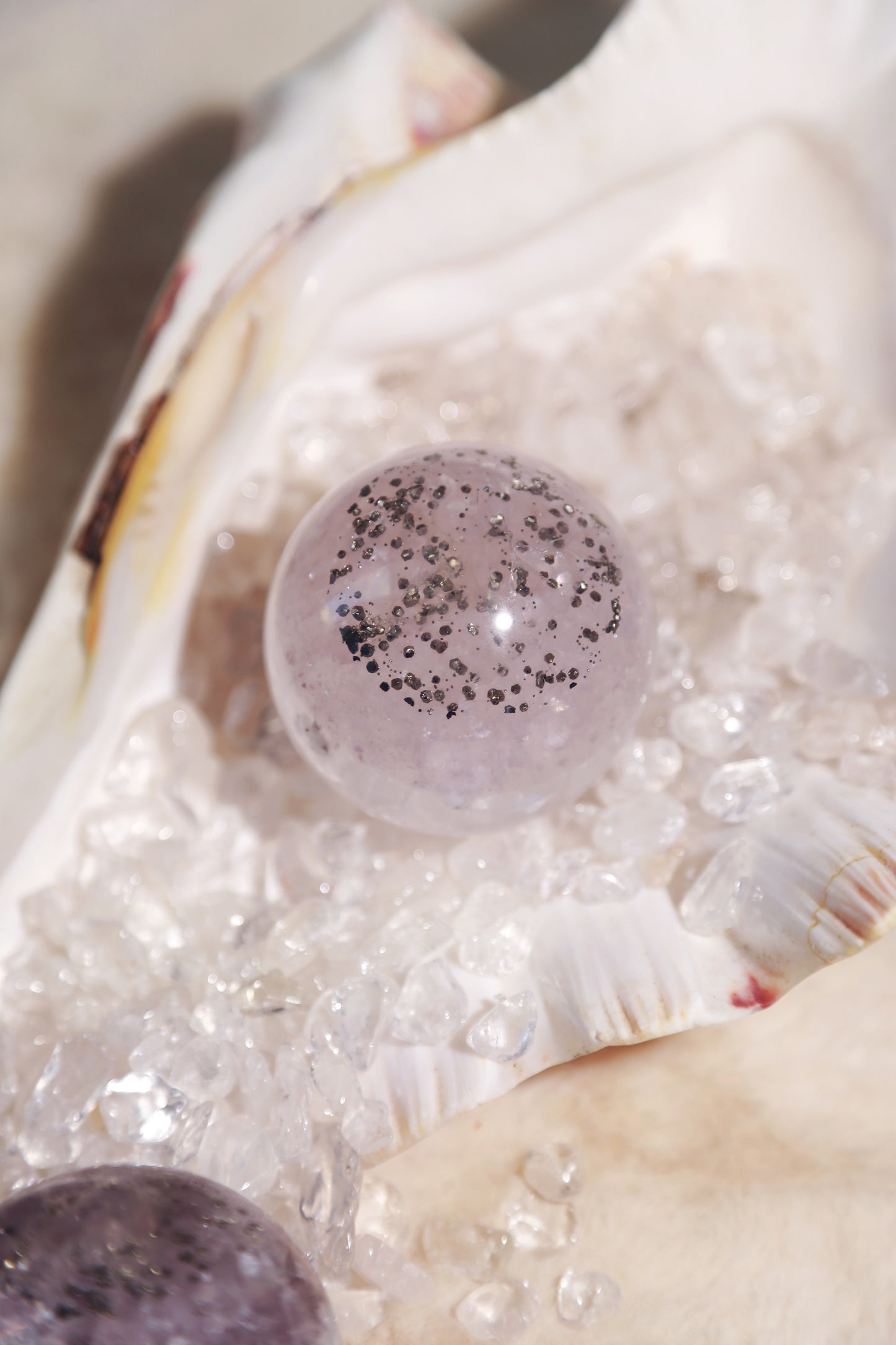 Pyrite in Fluorite Sphere with Mica