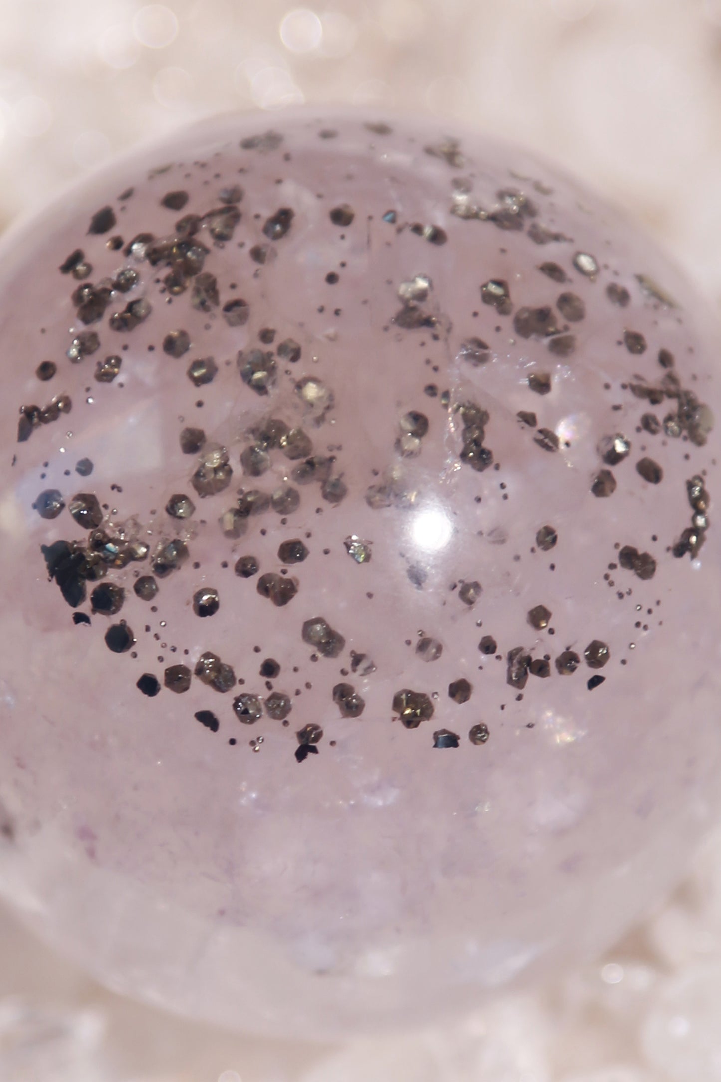 Pyrite in Fluorite Sphere with Mica