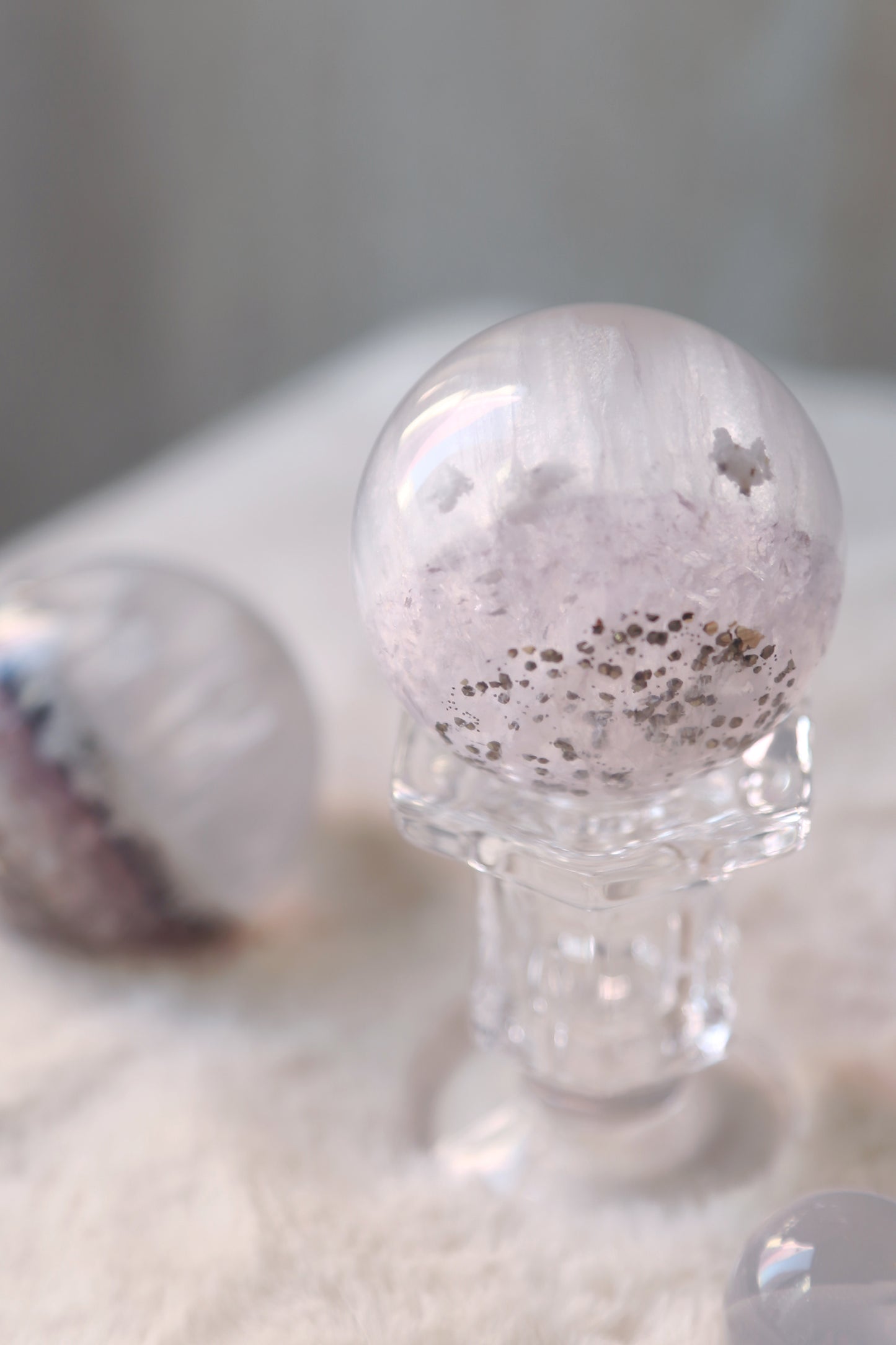 Pyrite in Fluorite Sphere with Mica