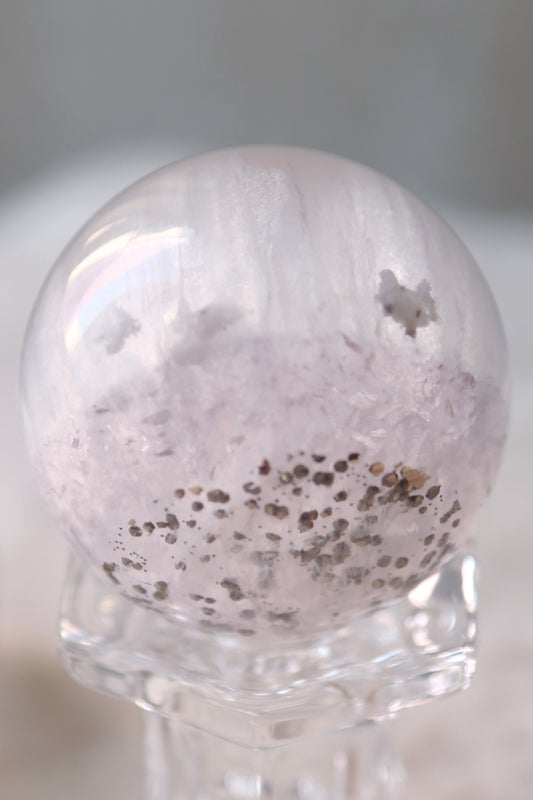 Pyrite in Fluorite Sphere with Mica