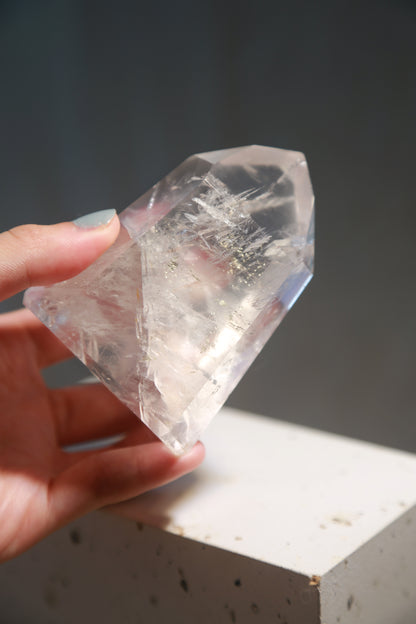 Extra Girasol Quartz with Pyrite inclusions Tower