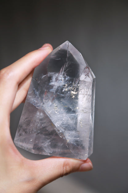 Extra Girasol Quartz with Pyrite inclusions Tower