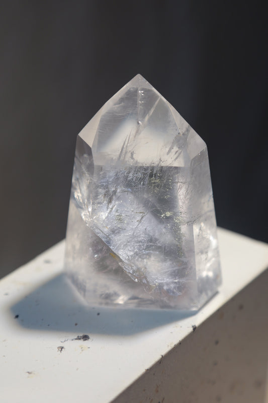 Extra Girasol Quartz with Pyrite inclusions Tower