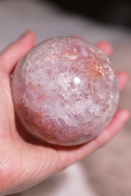Sparkly Druzy Flower Agate Sphere