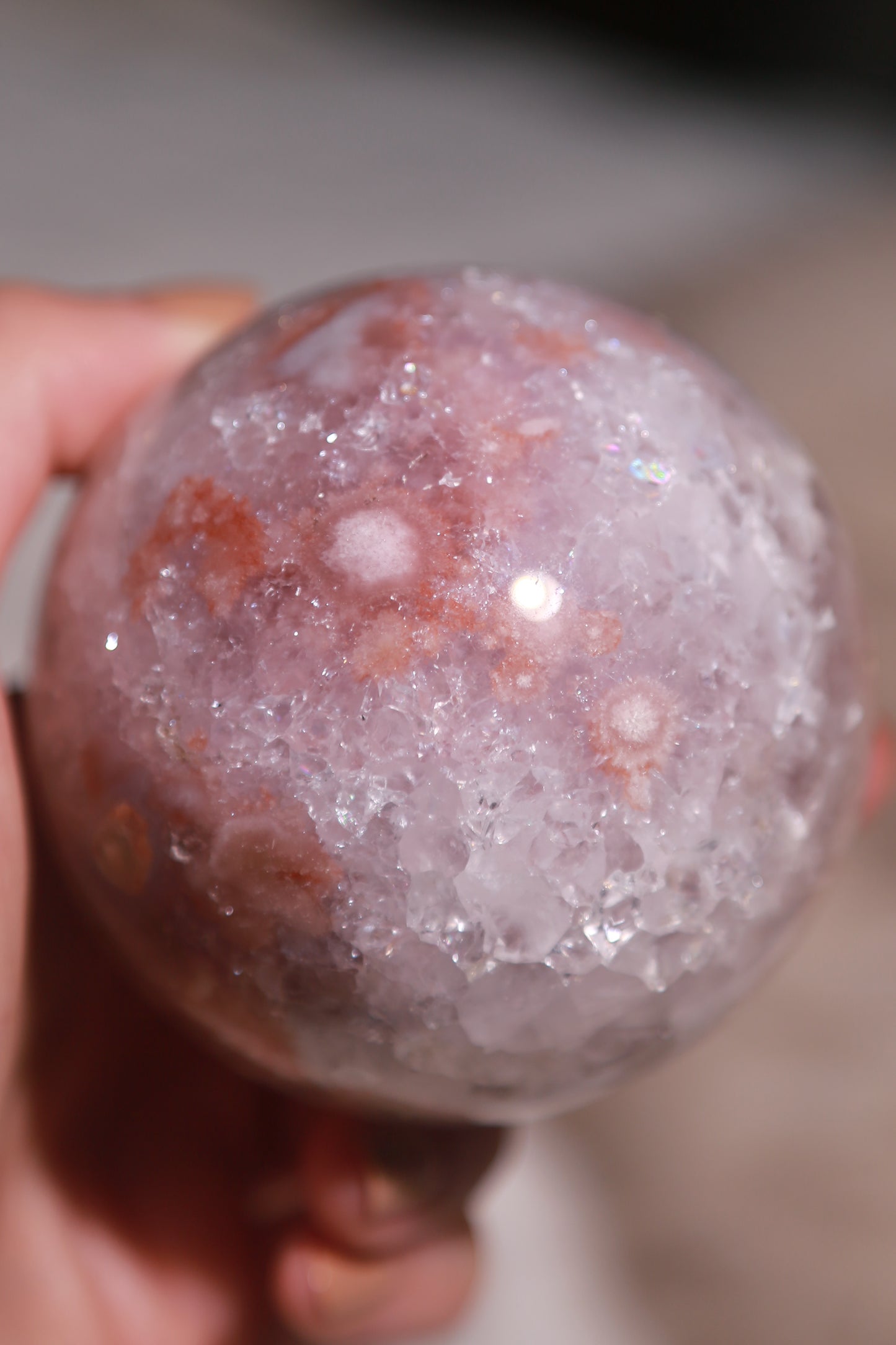 Sparkly Druzy Flower Agate Sphere