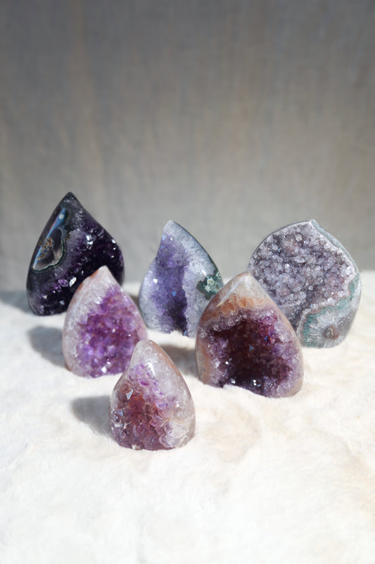 Druzy Rainbow Amethyst Peach / Flame Freeform