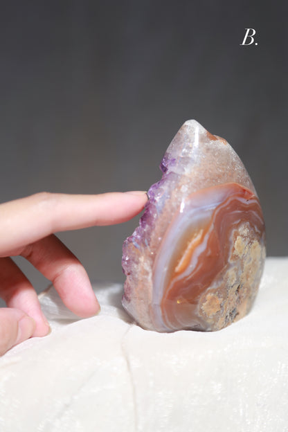 Druzy Rainbow Amethyst Peach / Flame Freeform