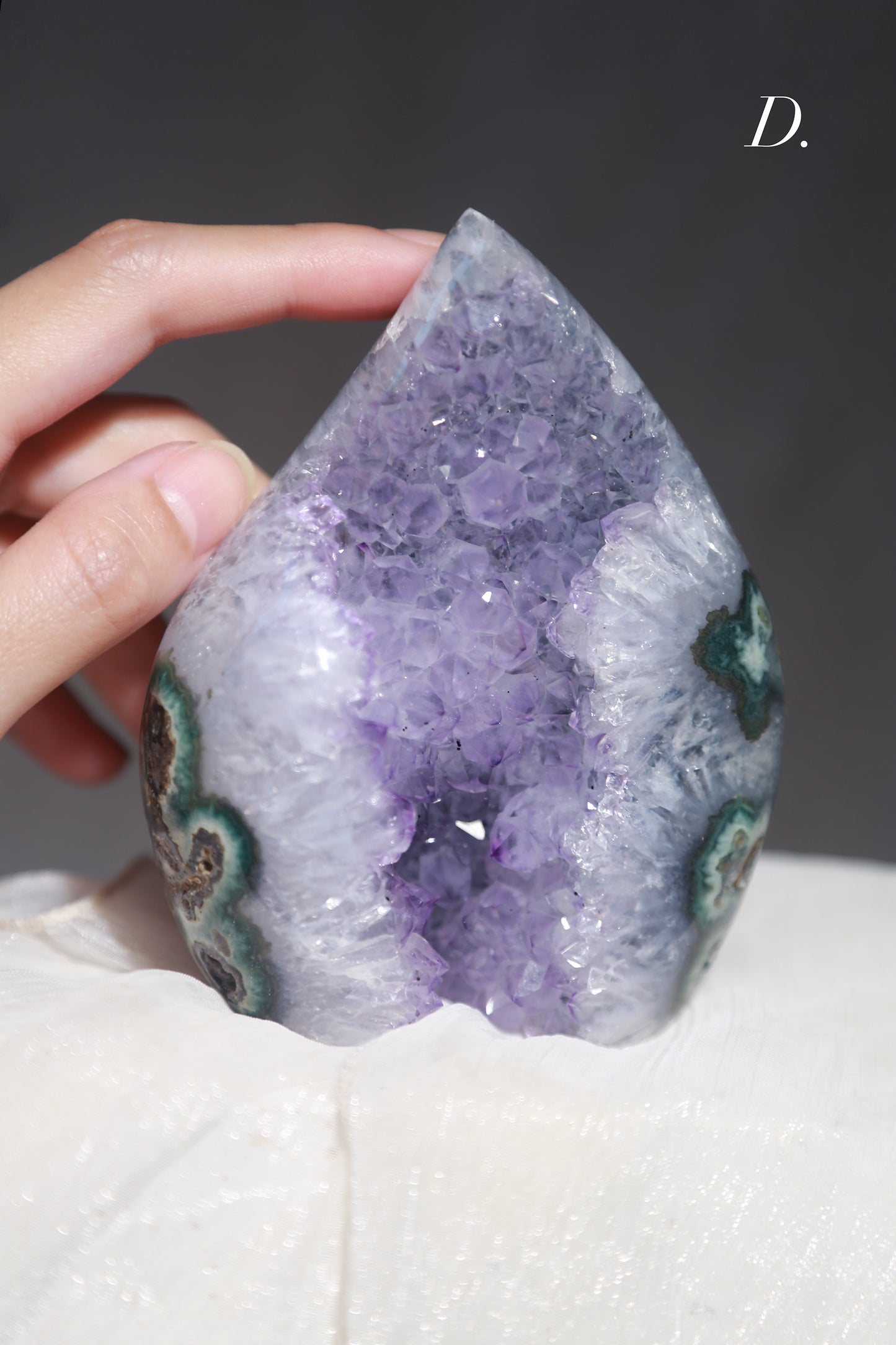 Druzy Rainbow Amethyst Peach / Flame Freeform