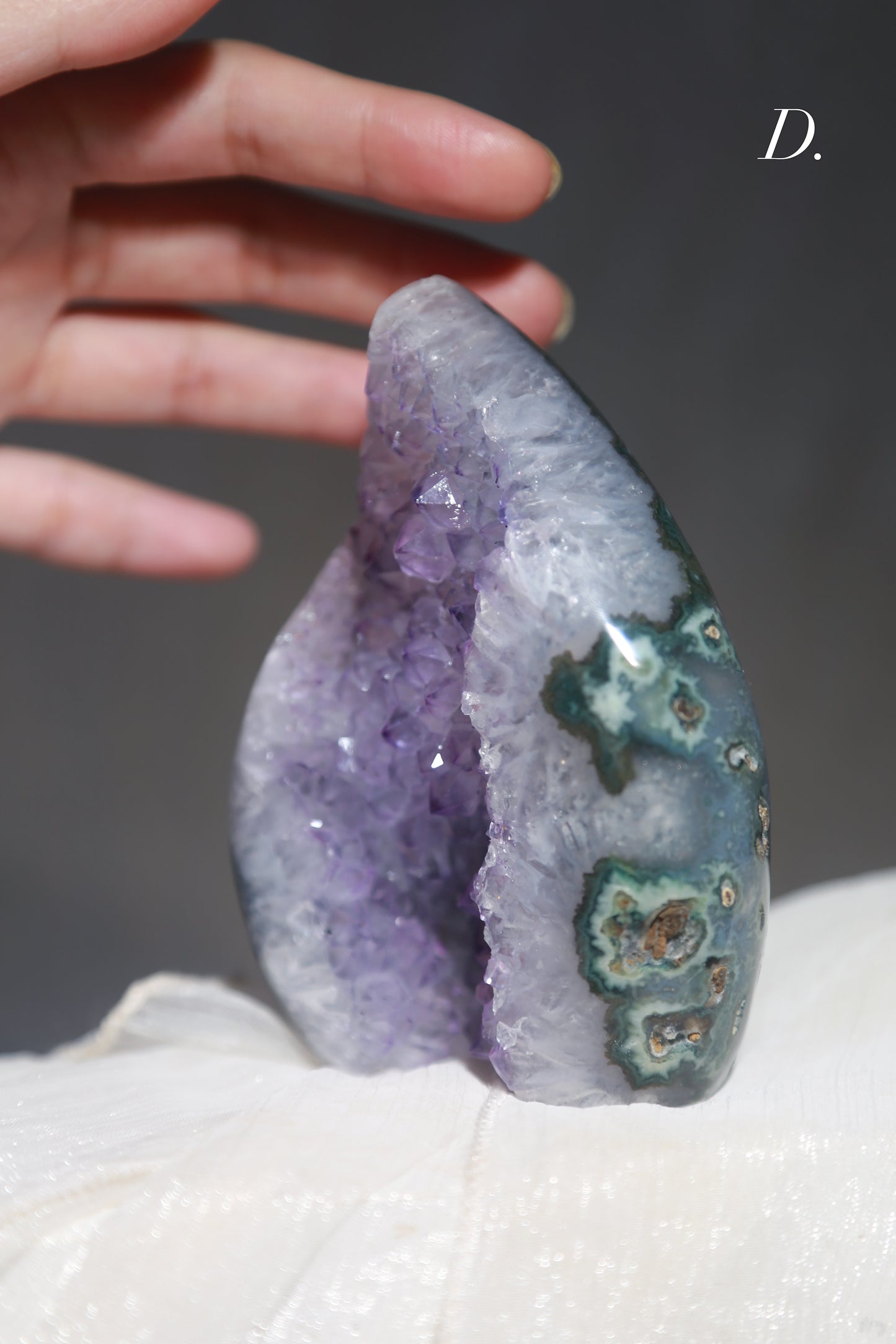 Druzy Rainbow Amethyst Peach / Flame Freeform