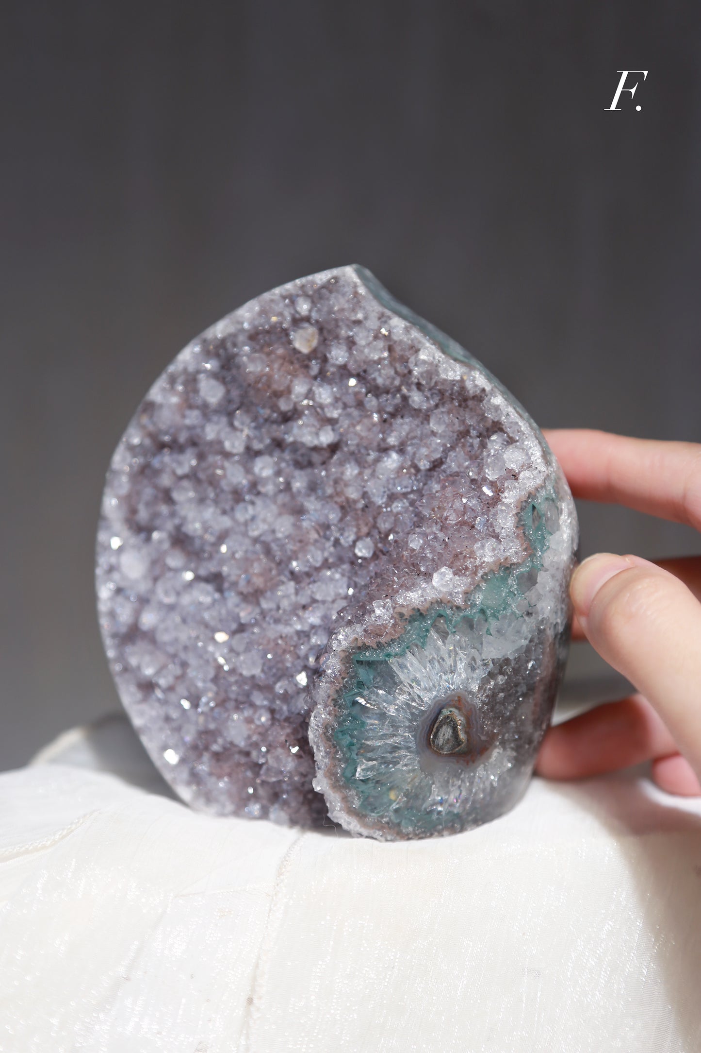 Druzy Rainbow Amethyst Peach / Flame Freeform