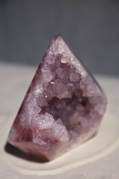 RARE Pink & Purple Druzy Amethyst Diamond with Quartzy Geode