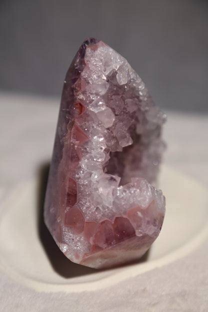 RARE Pink & Purple Druzy Amethyst Diamond with Quartzy Geode