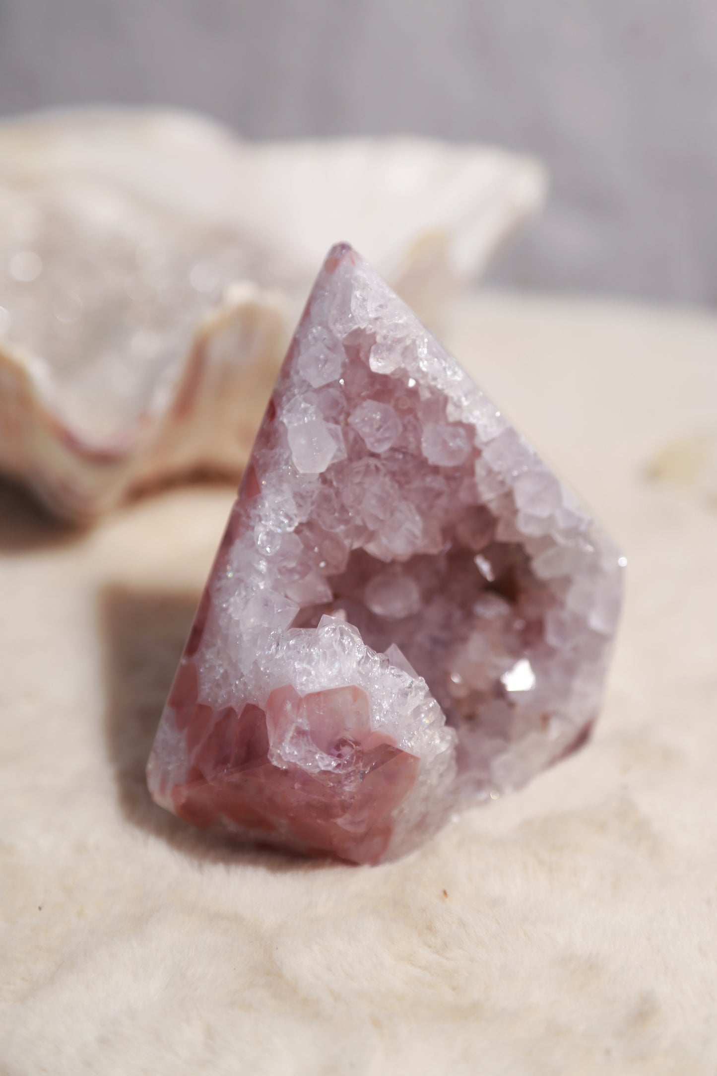 RARE Pink & Purple Druzy Amethyst Diamond with Quartzy Geode