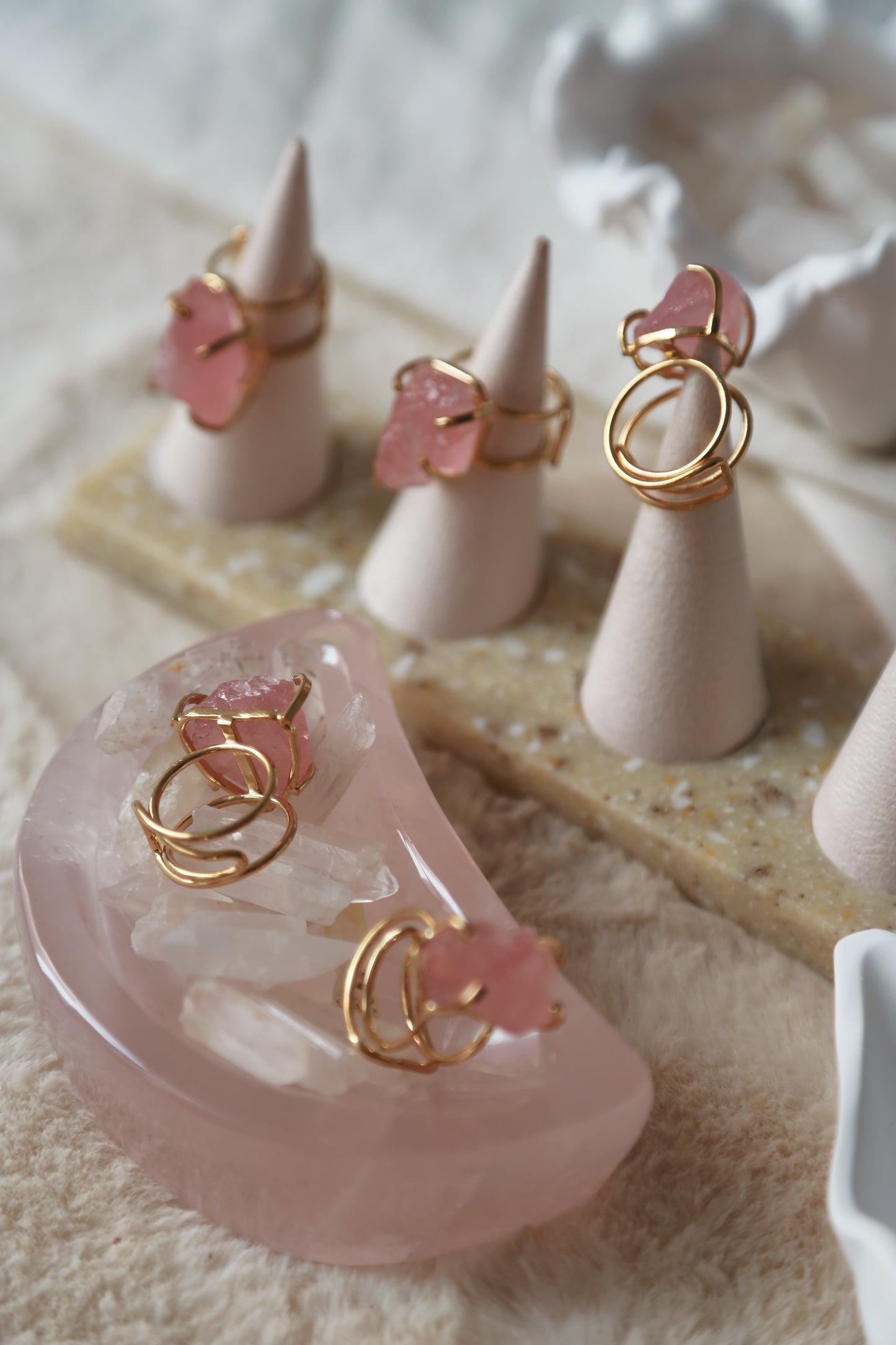 Rose Quartz Wire Ring