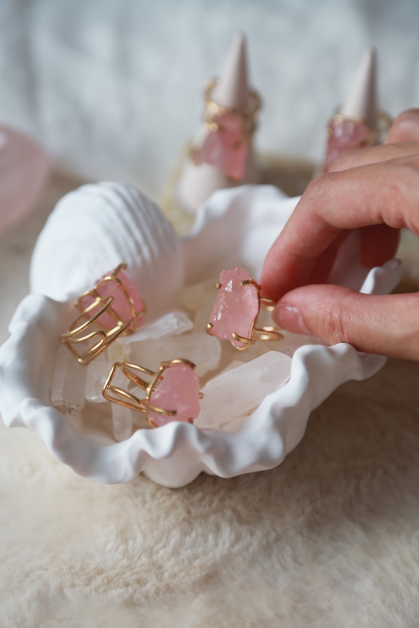 Rose Quartz Wire Ring