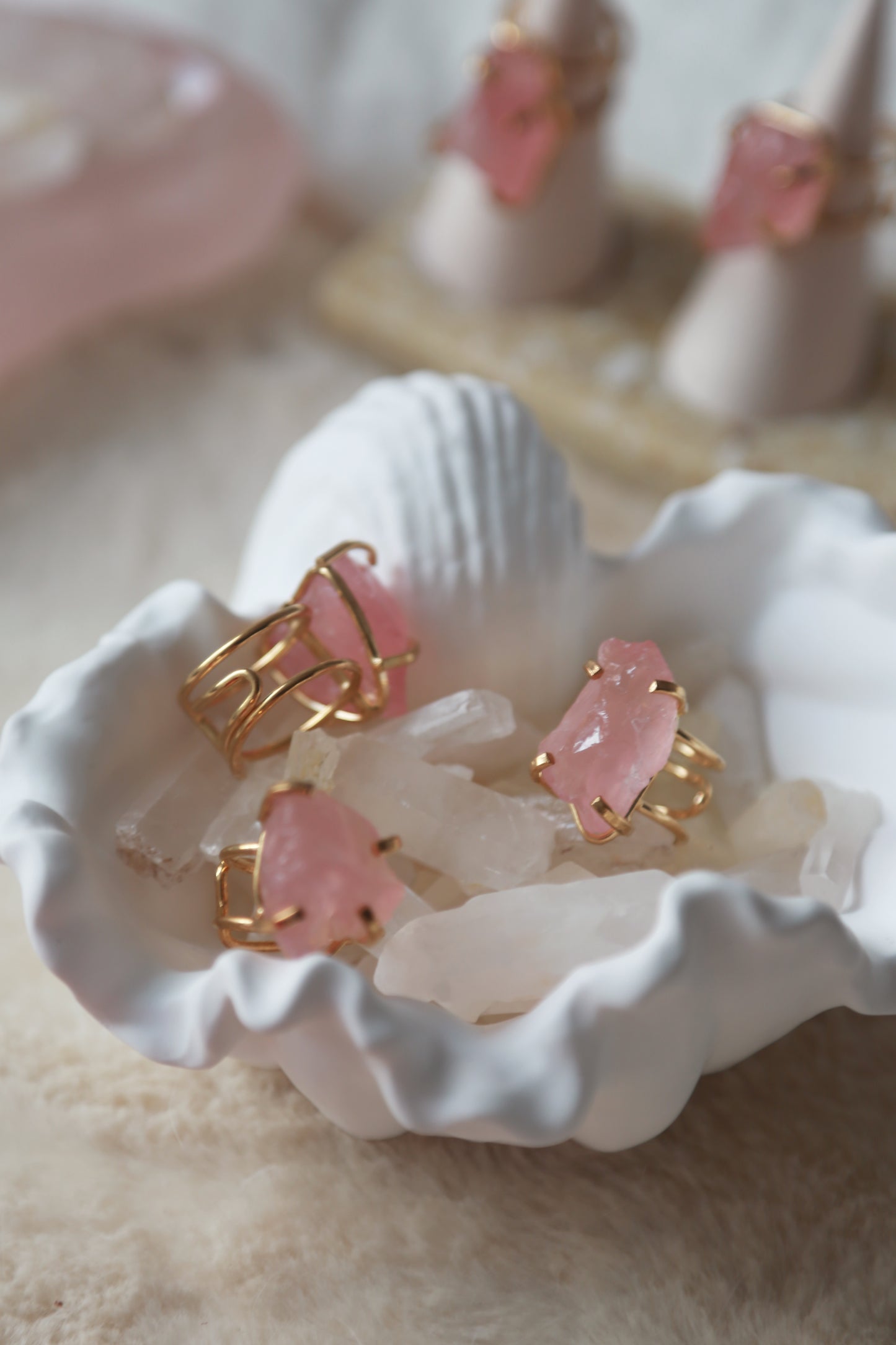 Rose Quartz Wire Ring