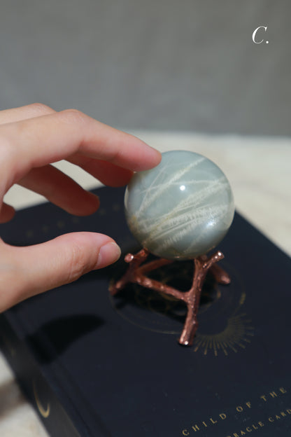 Sage Blue Green Moonstone Sunstone Sphere