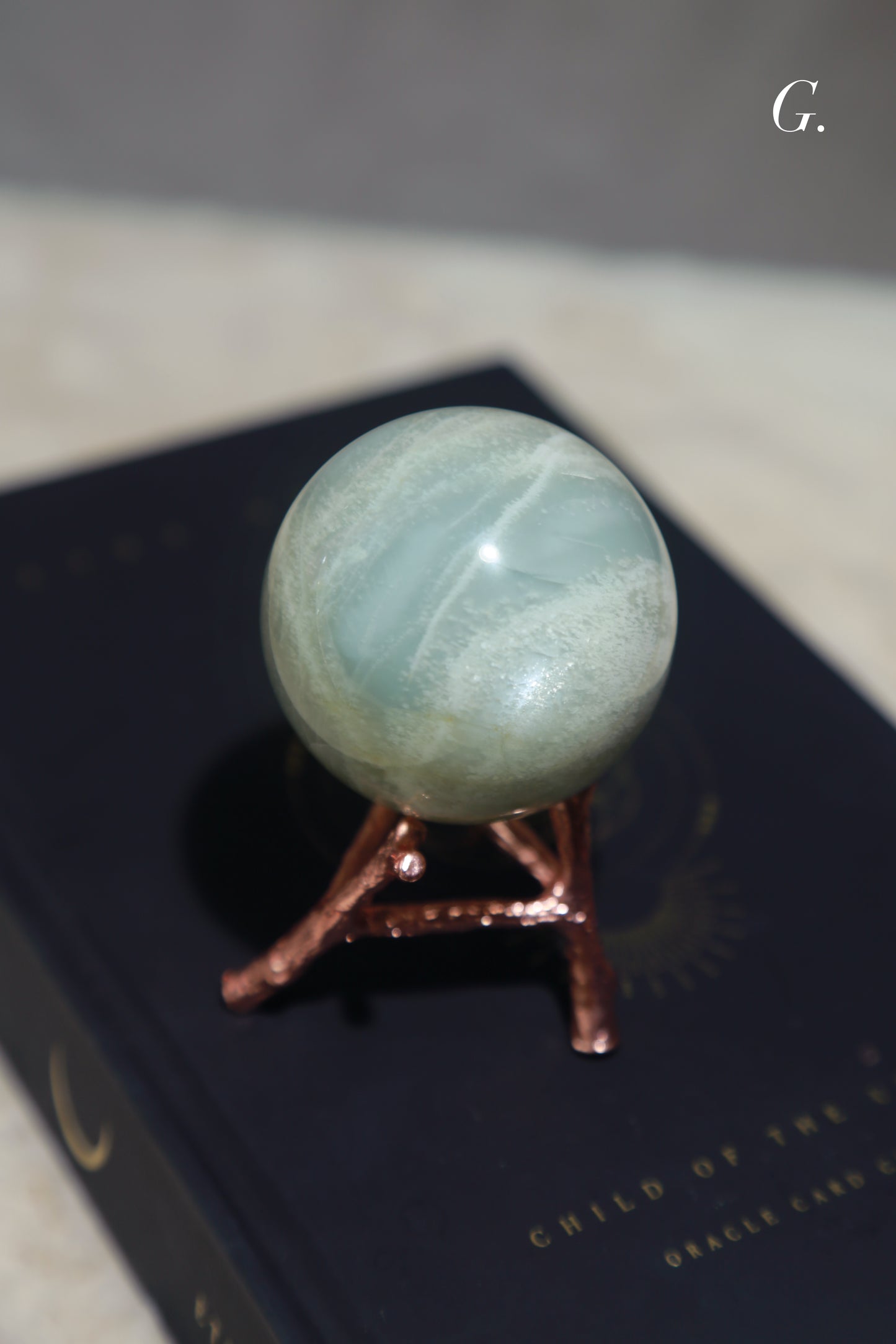 Sage Blue Green Moonstone Sunstone Sphere