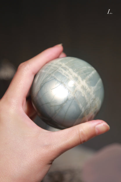 Sage Blue Green Moonstone Sunstone Sphere