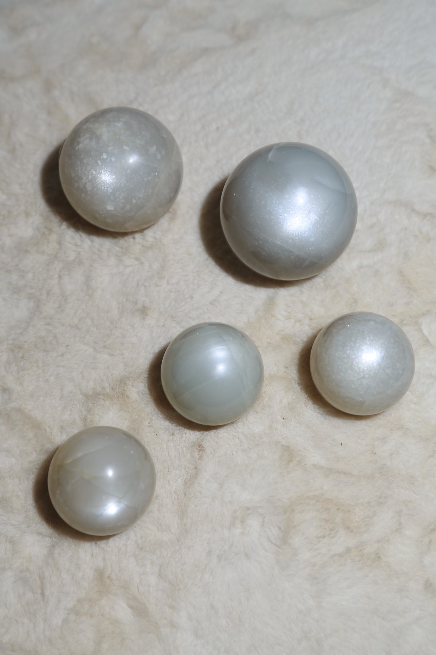 Silvery Moonstone Sphere
