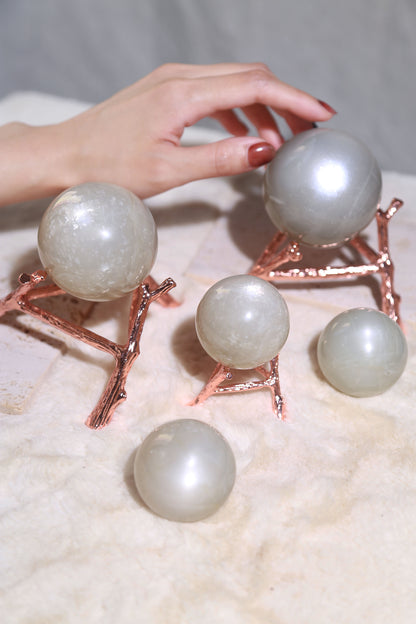 Silvery Moonstone Sphere