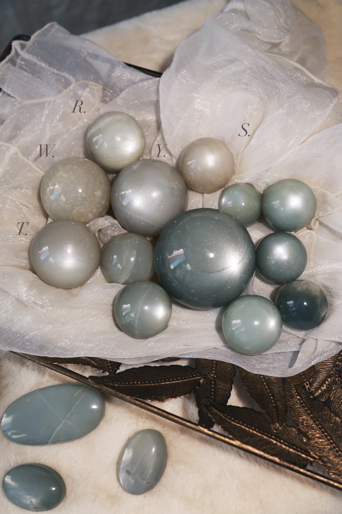 Silvery Moonstone Sphere