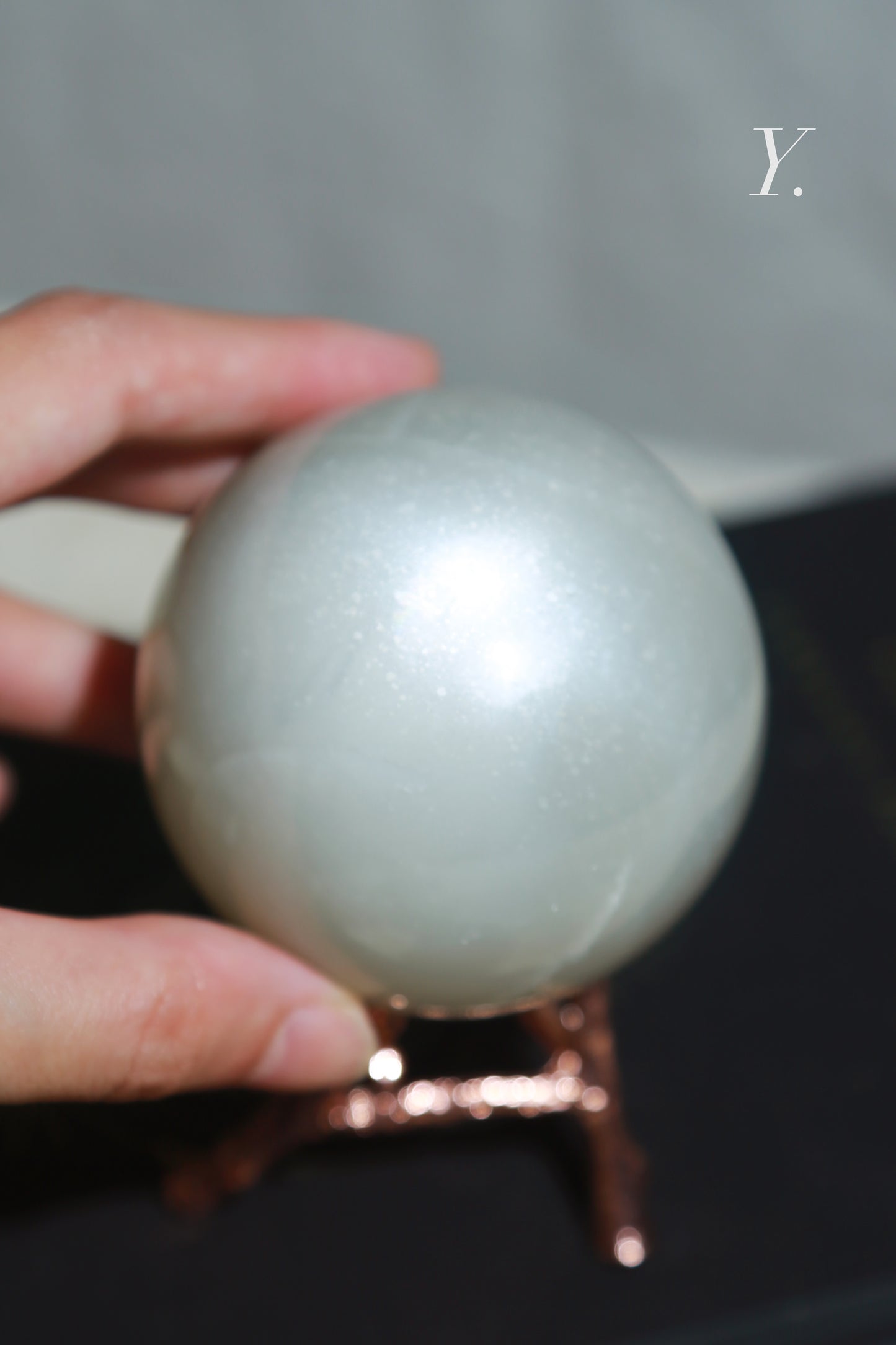 Silvery Moonstone Sphere