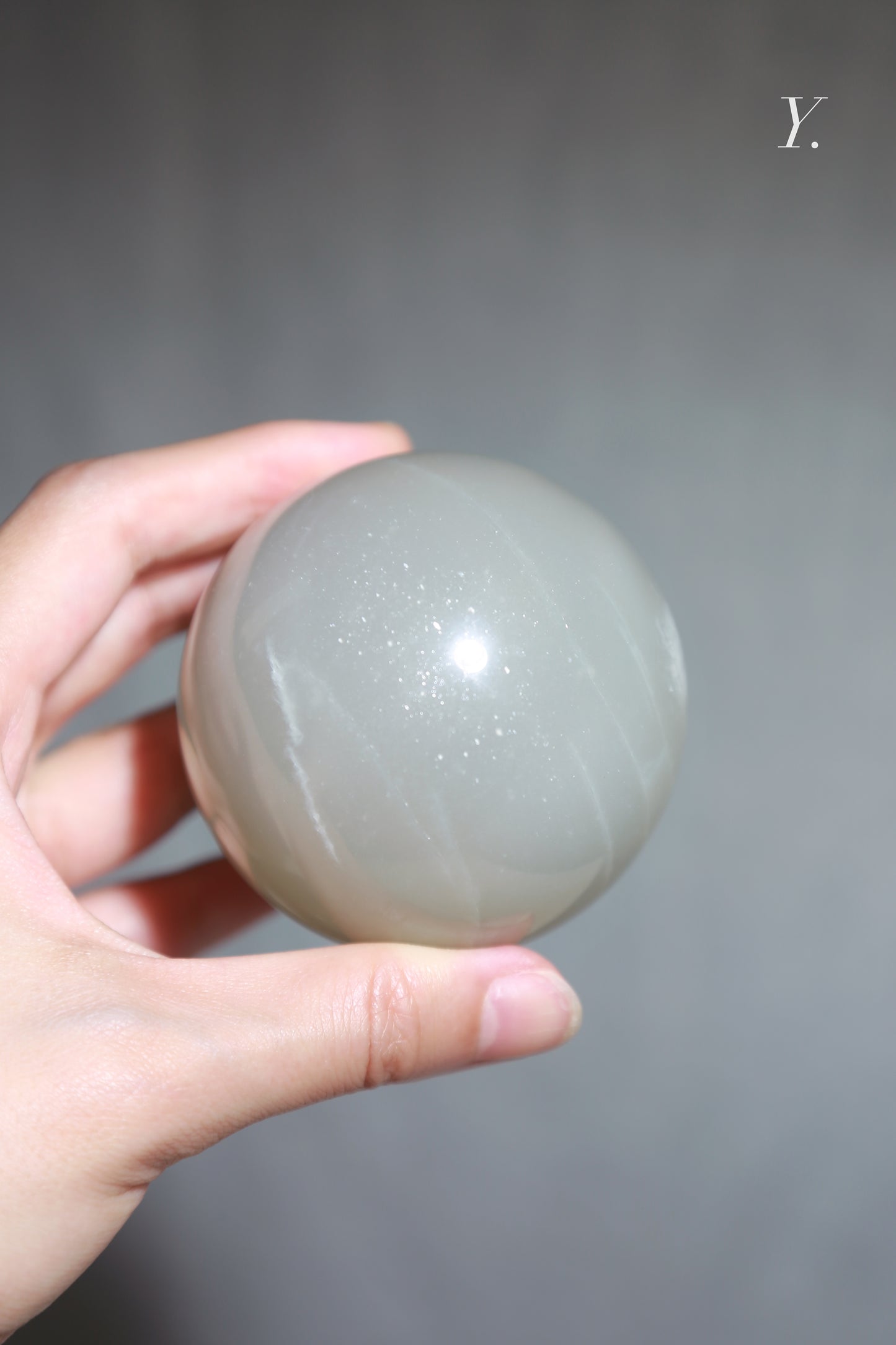 Silvery Moonstone Sphere