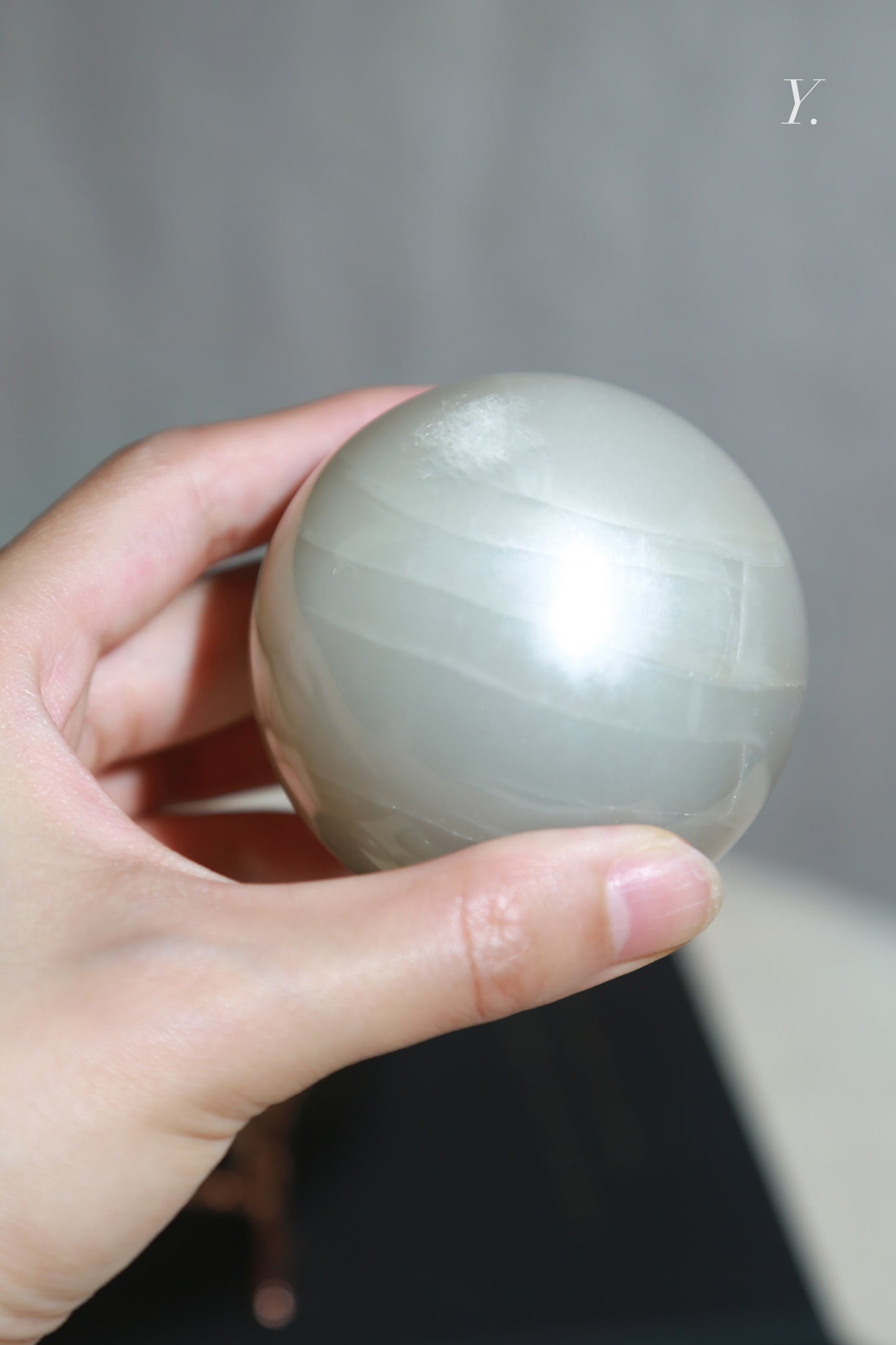 Silvery Moonstone Sphere