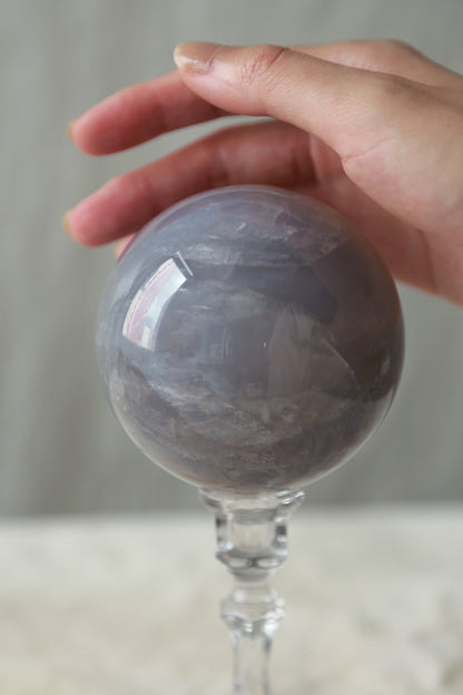 Starlight Blue Rose Quartz Sphere - High Quality