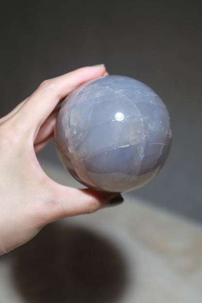 Starlight Blue Rose Quartz Sphere - High Quality