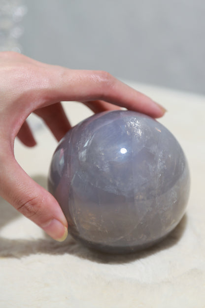 Starlight Blue Rose Quartz Sphere - High Quality