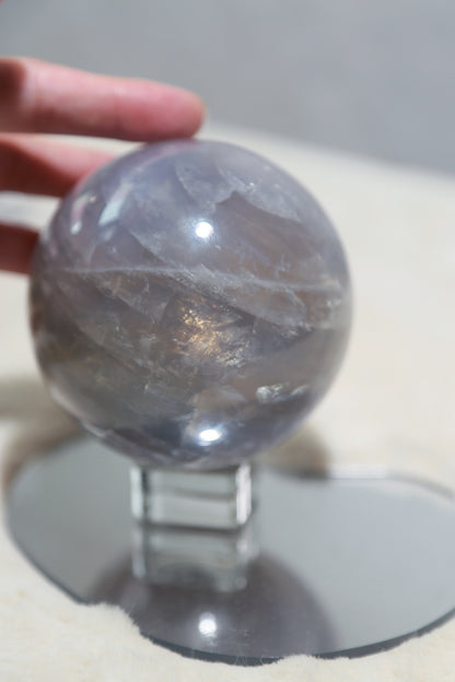 Starlight Blue Rose Quartz Sphere - High Quality