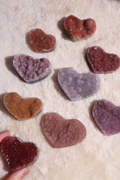 Sugar Druzy Rainbow Amethyst Heart [S]