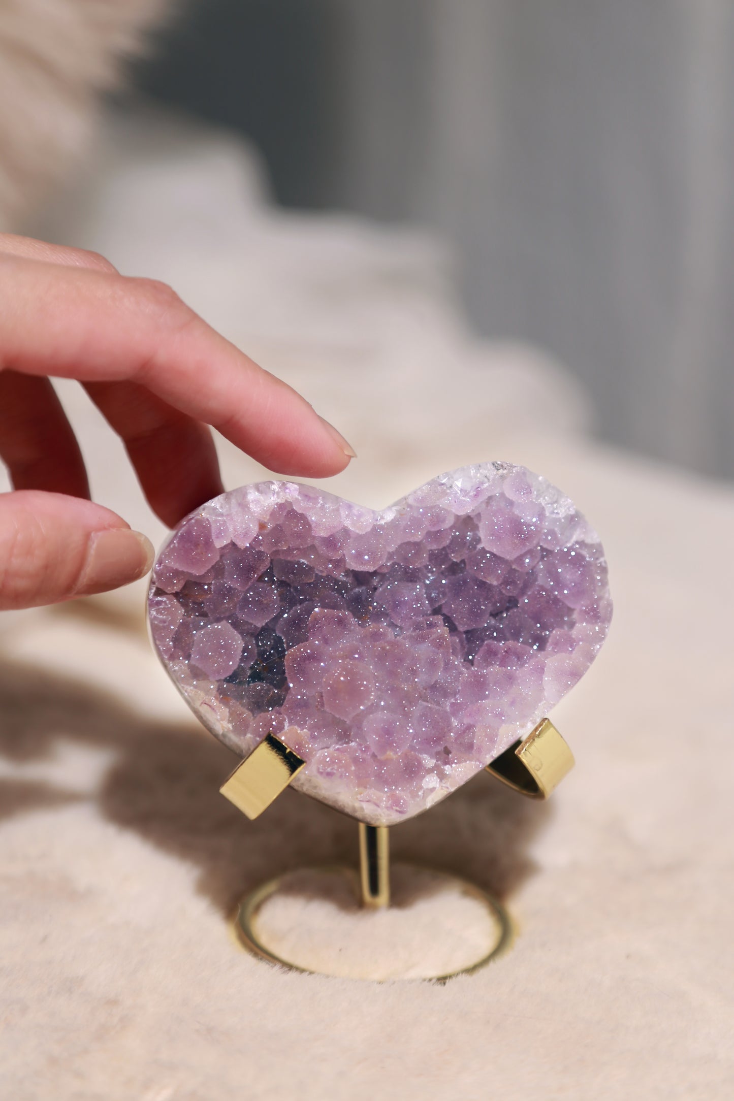 Purple Sugar Amethyst Rosette Heart