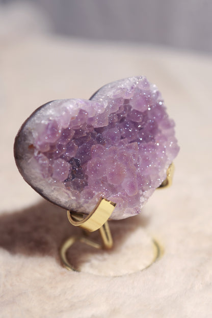 Purple Sugar Amethyst Rosette Heart