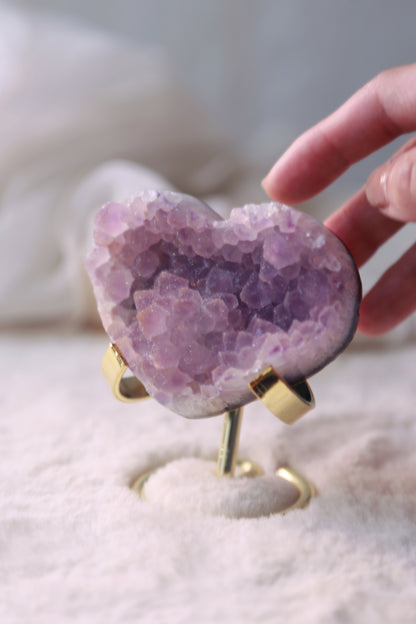 Purple Sugar Amethyst Rosette Heart