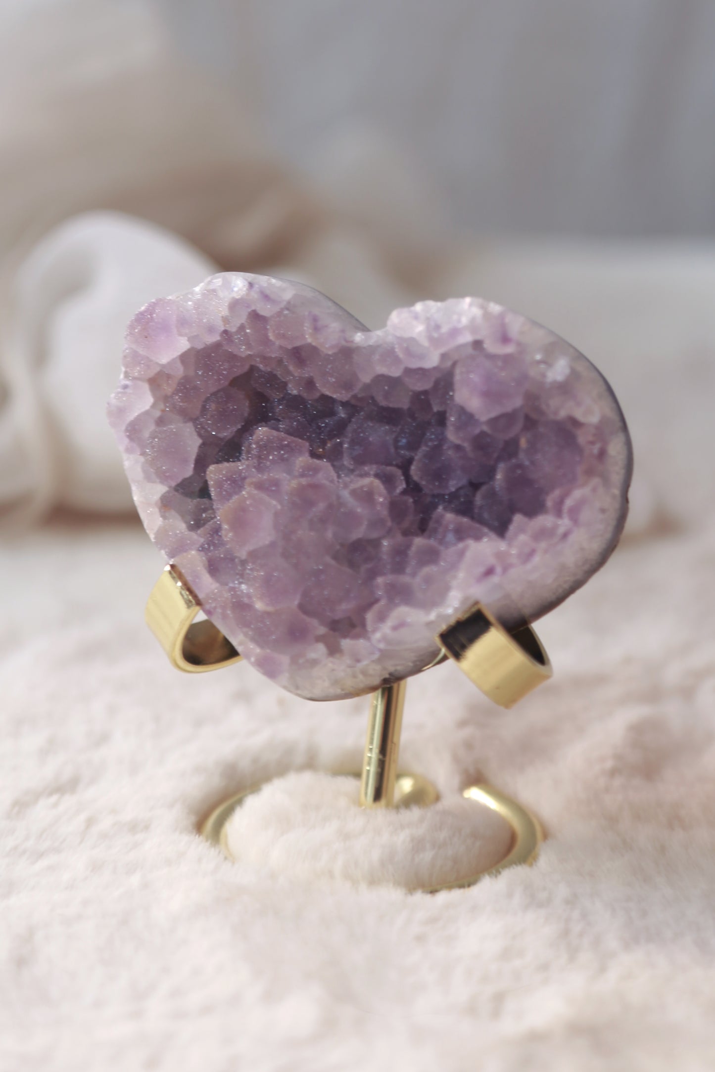 Purple Sugar Amethyst Rosette Heart