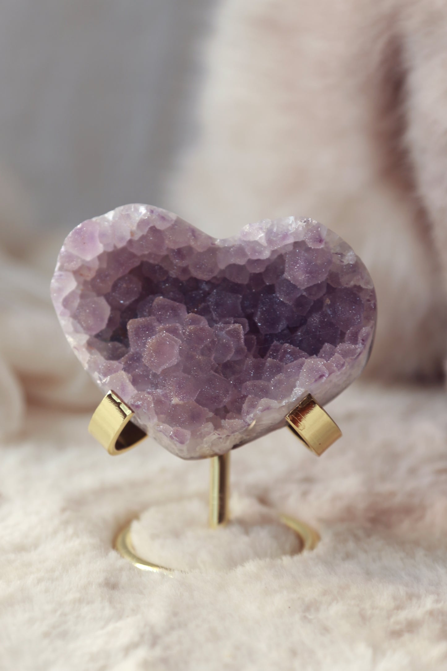 Purple Sugar Amethyst Rosette Heart