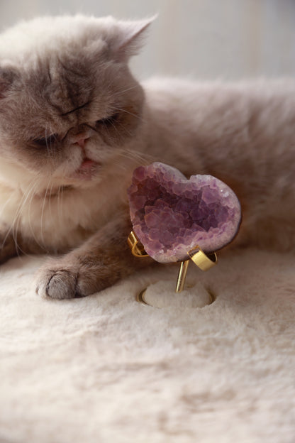 Purple Sugar Amethyst Rosette Heart