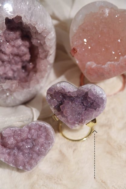 Purple Sugar Amethyst Rosette Heart