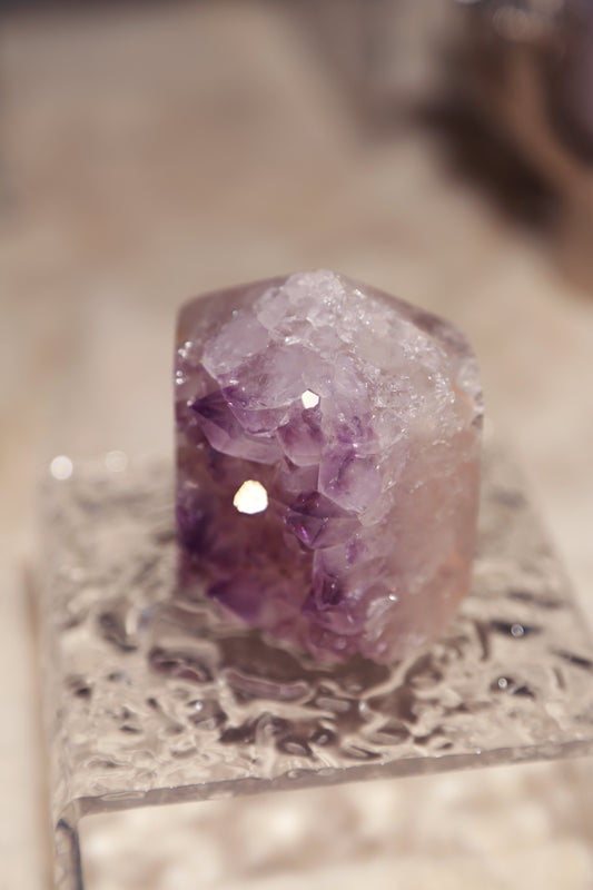 Jelly Pink Druzy Rainbow Amethyst Tower