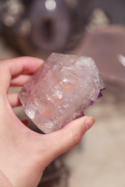 Jelly Pink Druzy Rainbow Amethyst Tower