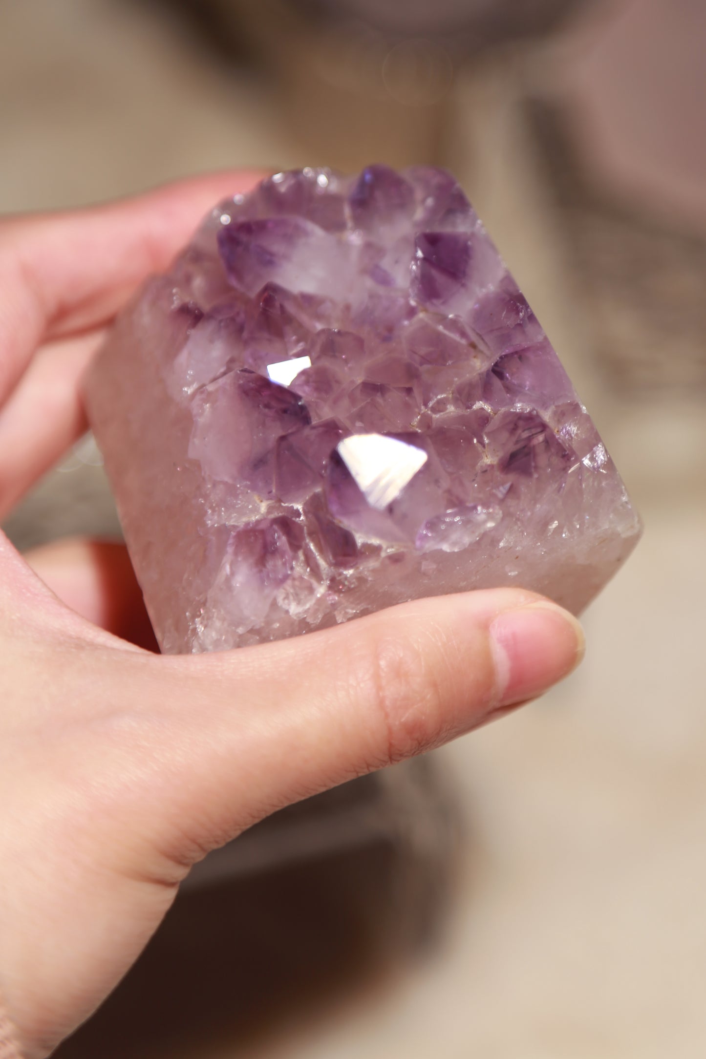 Jelly Pink Druzy Rainbow Amethyst Tower