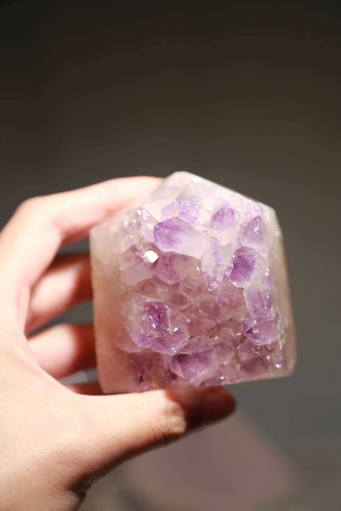 Jelly Pink Druzy Rainbow Amethyst Tower
