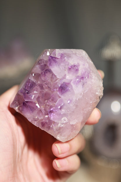 Jelly Pink Druzy Rainbow Amethyst Tower